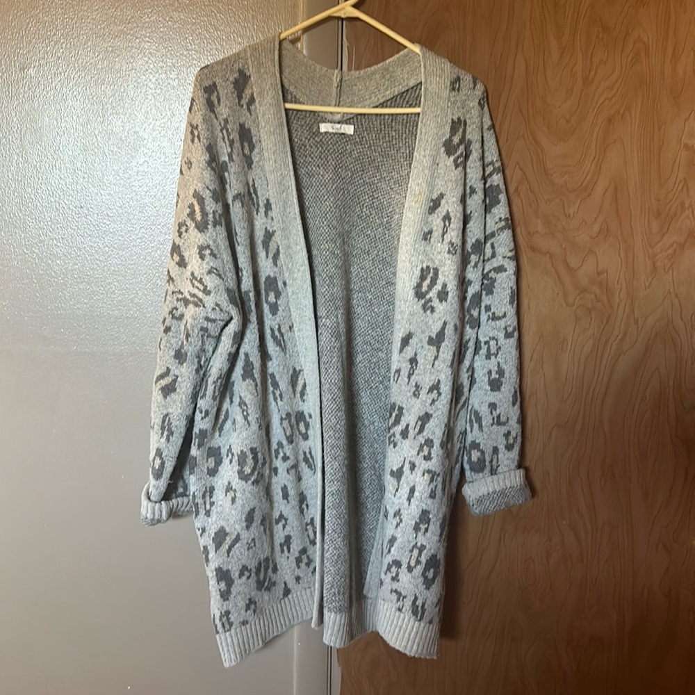 Leopard print oversized cardigan